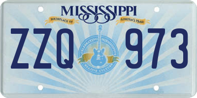MS license plate ZZQ973