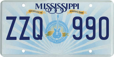 MS license plate ZZQ990
