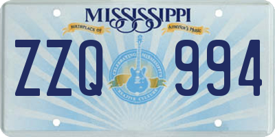 MS license plate ZZQ994
