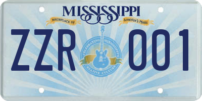 MS license plate ZZR001