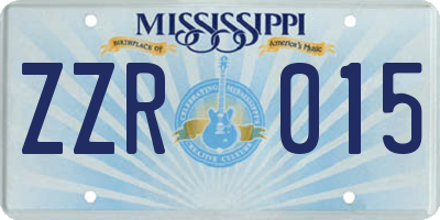 MS license plate ZZR015