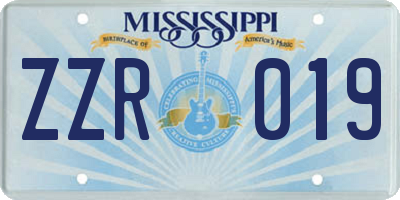 MS license plate ZZR019