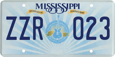 MS license plate ZZR023