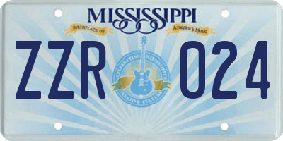 MS license plate ZZR024