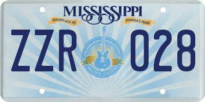 MS license plate ZZR028