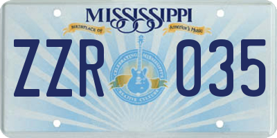 MS license plate ZZR035