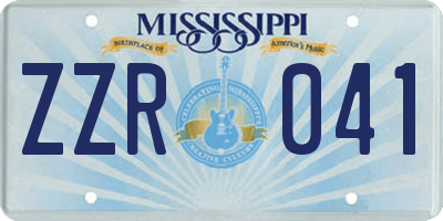 MS license plate ZZR041