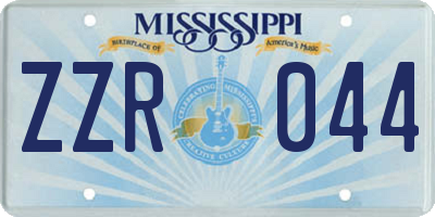 MS license plate ZZR044