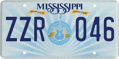 MS license plate ZZR046