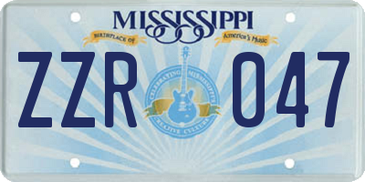 MS license plate ZZR047