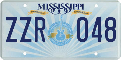MS license plate ZZR048