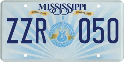 MS license plate ZZR050