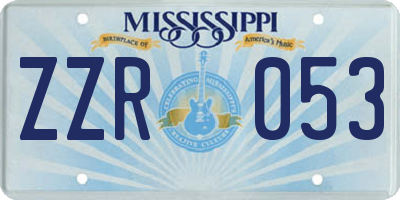 MS license plate ZZR053