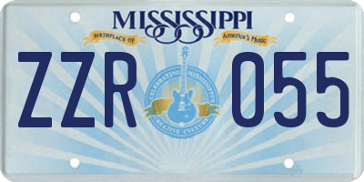 MS license plate ZZR055