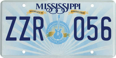 MS license plate ZZR056