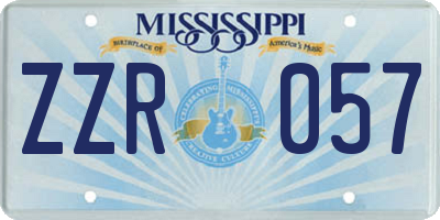 MS license plate ZZR057