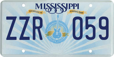 MS license plate ZZR059