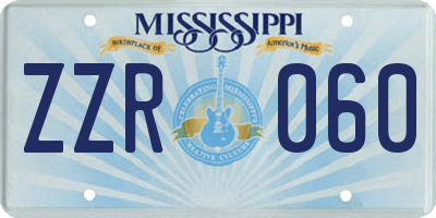 MS license plate ZZR060