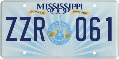MS license plate ZZR061