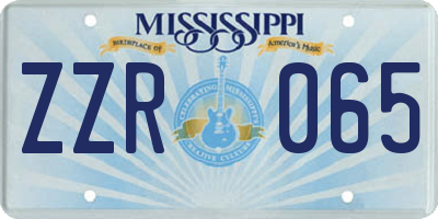 MS license plate ZZR065