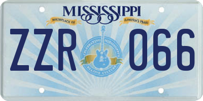 MS license plate ZZR066