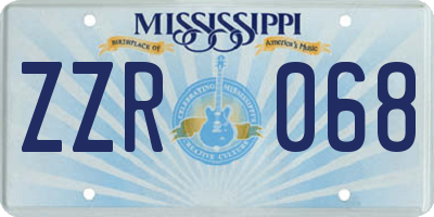 MS license plate ZZR068