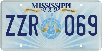 MS license plate ZZR069