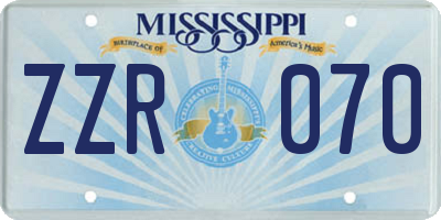 MS license plate ZZR070