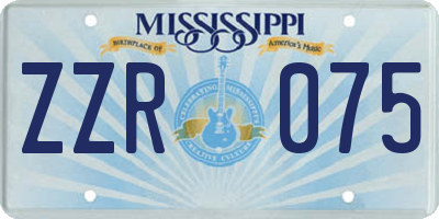 MS license plate ZZR075