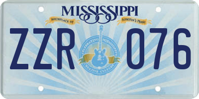 MS license plate ZZR076