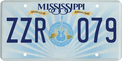 MS license plate ZZR079