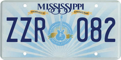 MS license plate ZZR082