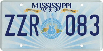 MS license plate ZZR083