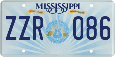 MS license plate ZZR086