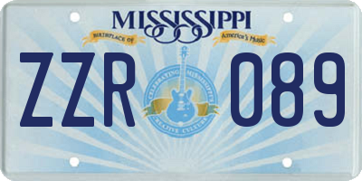 MS license plate ZZR089