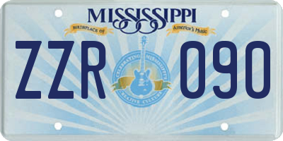 MS license plate ZZR090