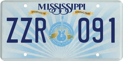 MS license plate ZZR091