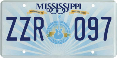 MS license plate ZZR097