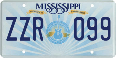 MS license plate ZZR099
