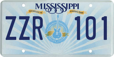 MS license plate ZZR101