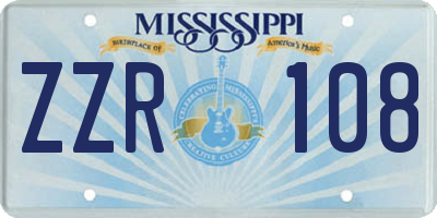 MS license plate ZZR108
