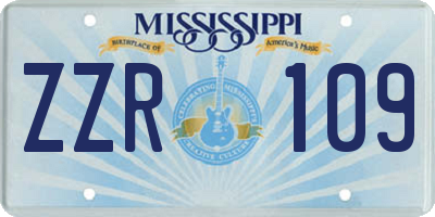 MS license plate ZZR109