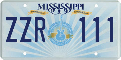 MS license plate ZZR111