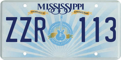 MS license plate ZZR113