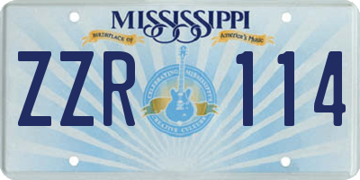 MS license plate ZZR114