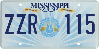 MS license plate ZZR115