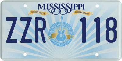 MS license plate ZZR118