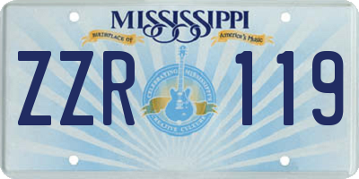 MS license plate ZZR119