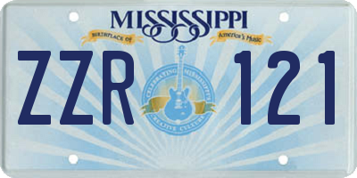 MS license plate ZZR121