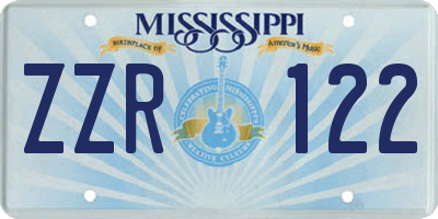 MS license plate ZZR122